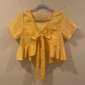 Bright and cheery tie blouse